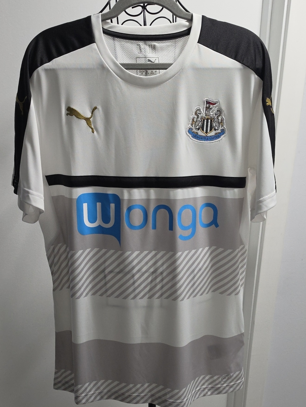 Puma White Black Newcastle United Wonga Football Jersey
